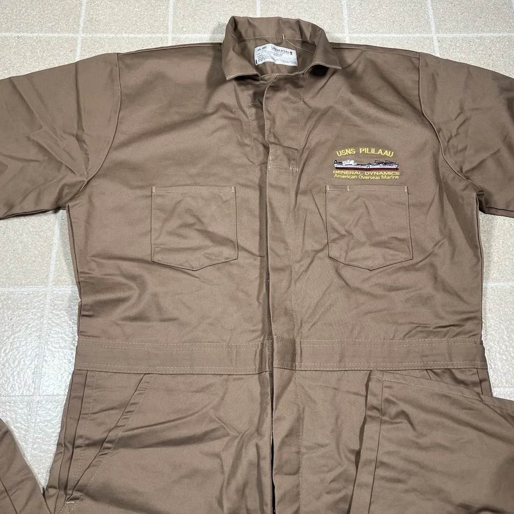 Vintage US Marine Miltary Khaki Overalls‎ Usns Pililaau Size 46R
